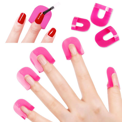 LINMANDA 26Pcs Nail Polish Protector for Fingers Nail Polish Guard Soft Plastic 