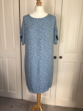 M&S COLLECTION SIZE 12 BLUE BLACK ANIMAL PRINT TUNIC STYLE DRESS