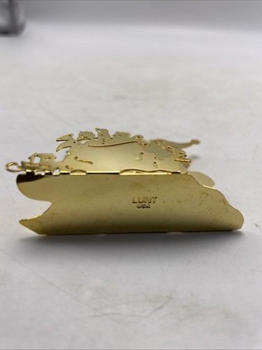 Lunt Plateros Santa Chimenea Manto Navidad Adorno Caja Dorada De Colección - Imagen 9 de 11