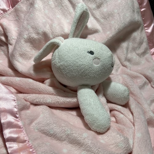 Cloud Island rosa weiß Häschen liebevoll gepunktet 29" groß Satin Trim Decke - Bild 6 von 11