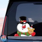 Leniutor Christmas Snowman Peeking Sticker, Cute Reindeer Santa Claus Window