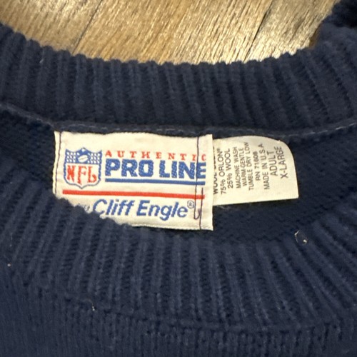 Dallas Cowboys Sweater XL Cliff Engle Mens Blue Vintage - Picture 3 of 5