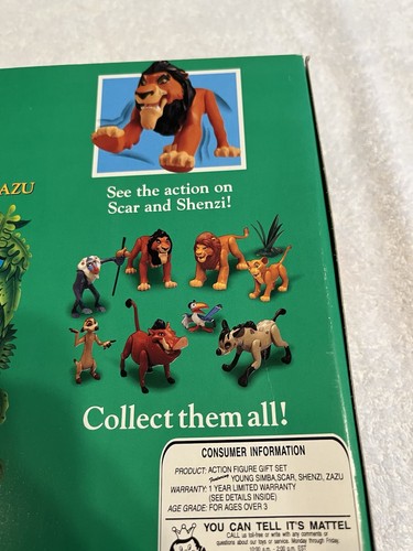 Coffret cadeau figurine Mattel Disney Le Roi Lion 66379 jeune Simba 1994 neuf - Photo 14/16