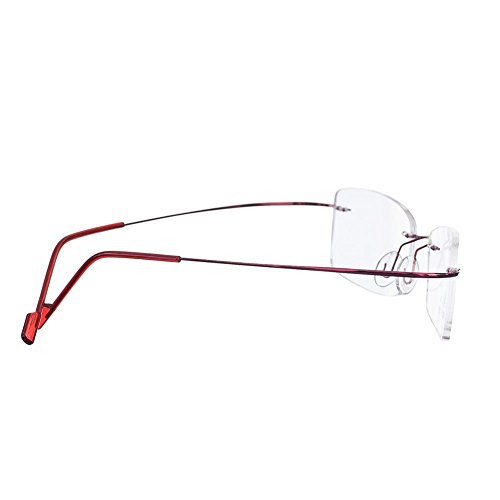 Super Light 100% Titanium Working Rimless Reading Glasses +1.00 Red 3 x - Picture 4 of 5