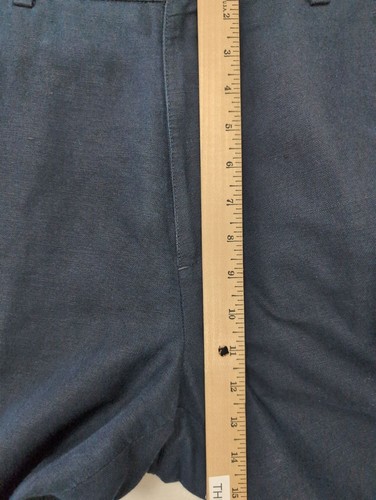 J Crew Chino Pant Mens 36 x 32 Blue Linen Blend Flat Front Preppy Coastal Beach - Picture 9 of 10