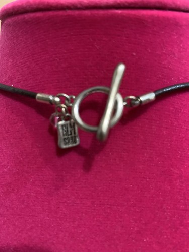 RLM Robert Lee Morris SOHO Necklace Elongated Silver Blades Pendant Leather - Picture 10 of 15