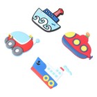 4pcs Cartoon Vehicle Submarine Steamer Cruises Car Fridge Magnets Sticker Set