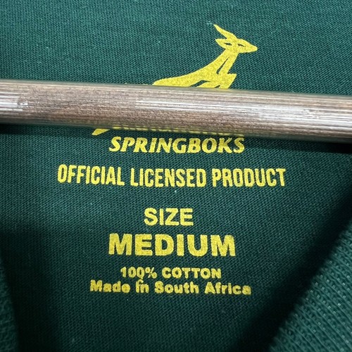 Springboks Rugby T-Shirt Mens Medium Green South Africa Licensed Official NWT - Picture 4 of 7