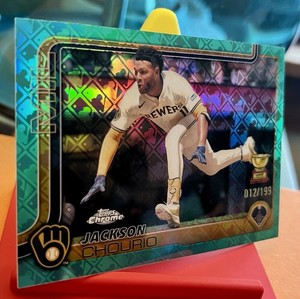 2025 Topps Chrome - Jackson Chourio #262 Aqua Refractor /199