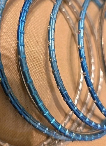Lote de 12 Pulseras Brazalete Azul Plata Blanco - Imagen 4 de 5