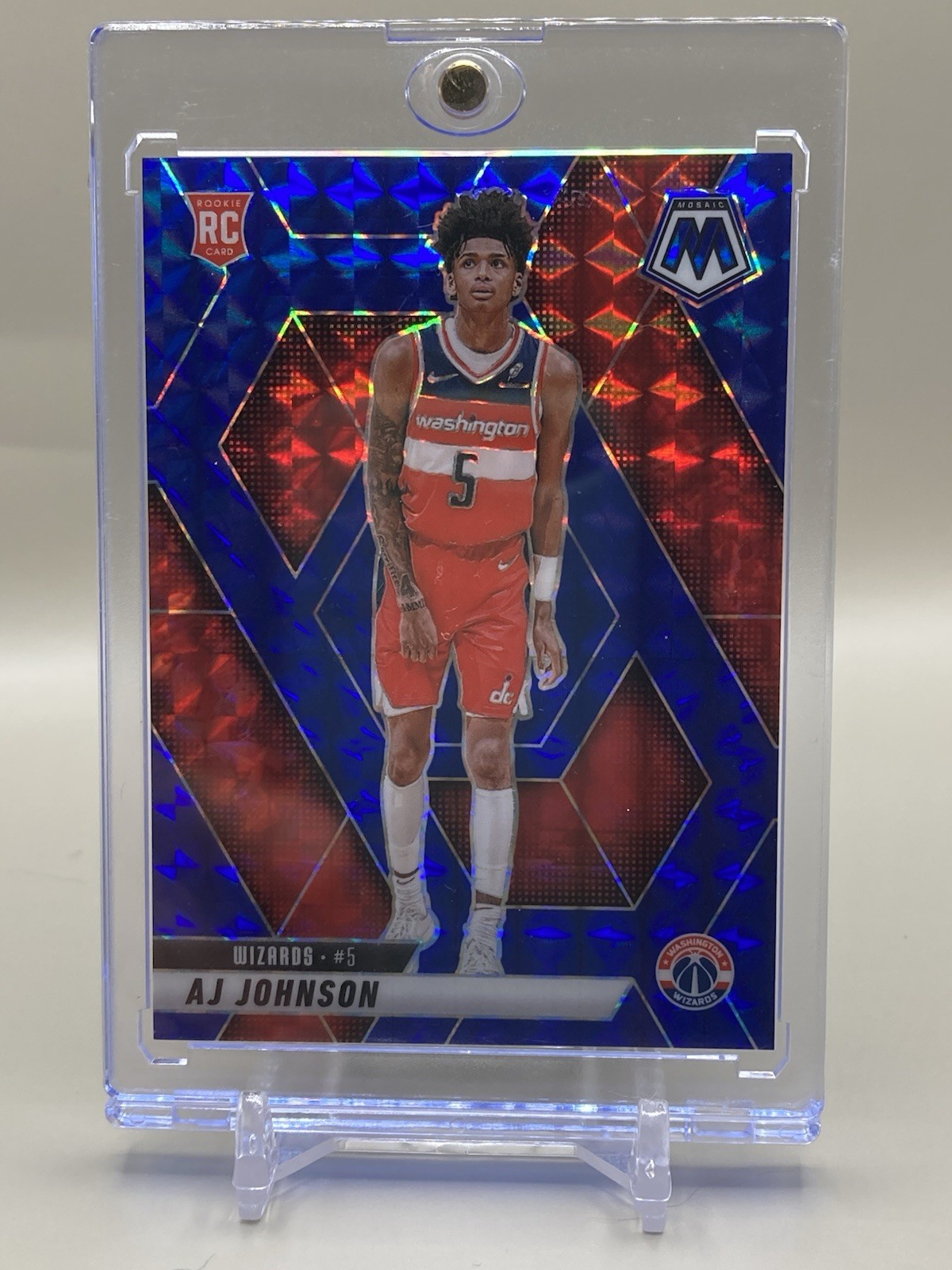 2024-25 Mosaic AJ Johnson Rookie RC Blue Mosaic /199 Wizards NBA #215