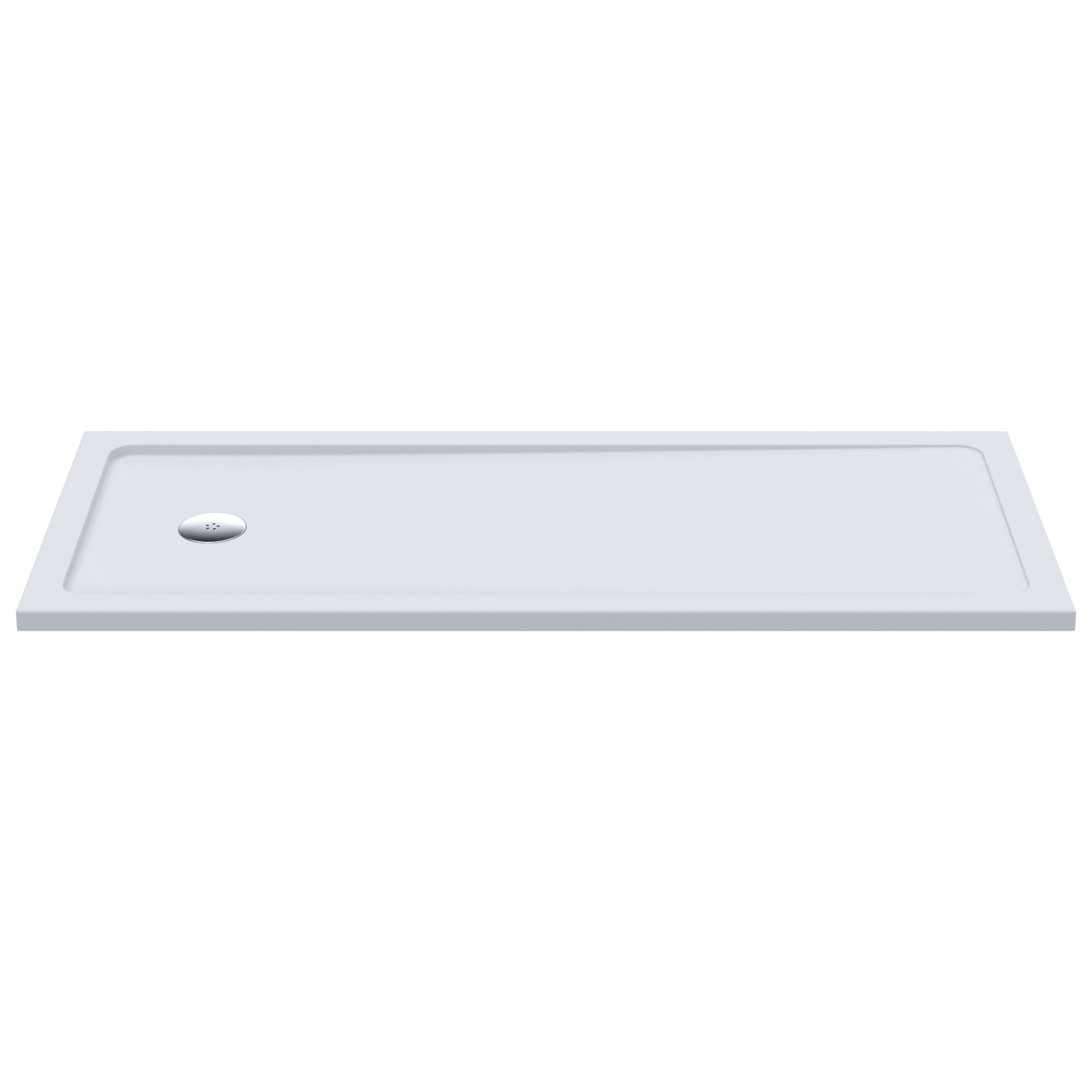Nuie Slip-Resistant White Shower Tray Low Profile Slimline Stone Resin Anti-Slip