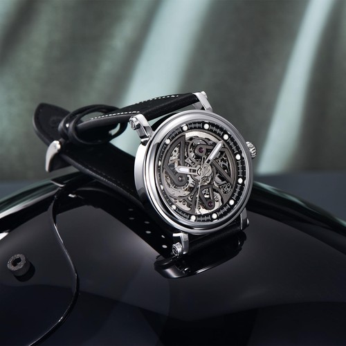 BENYAR Automatic Watches for Men Black Skeleton dial 50M Waterproof Leather M... - Bild 4 von 6