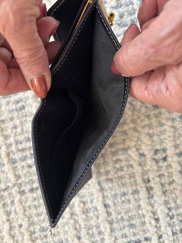 Neu im Karton Bosca schwarz Leder französische Geldbörse Portemonnaie UVP $ 90 - Bild 7 von 8