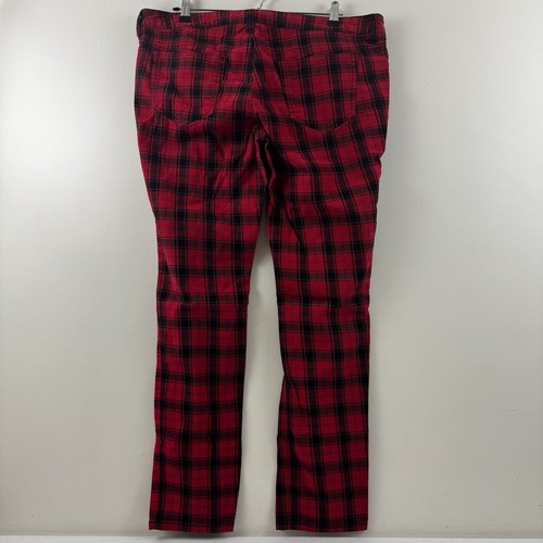 Women’s City Streets Red & Black Plaid Pants Size 17 - Picture 2 of 10