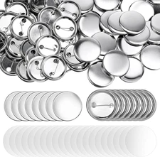 200 Sets Blank Button Making Supplies 37mm/ 1.46 inch Metal Round Badge Butto...