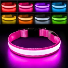 PcEoTllar Light up Dog Collar for Night Walking - LED Dog Collar Light Rechar...