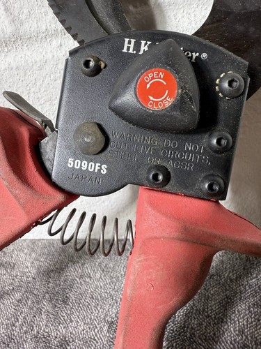 HK Porter 5090FS Ratchet-type One Hand Operated Soft Cable Cutter Japan - Picture 4 of 7