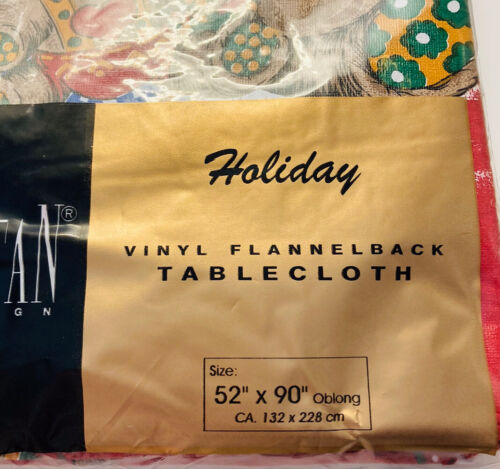 Vintage Metropolitan Home Designs Holiday Bears Vinyl Tablecloth 52”x90 NOS - Picture 5 of 5