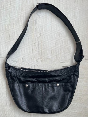PORTER Kaban Freestyle Shoulder Bag Black Leather - USED - Picture 2 of 10