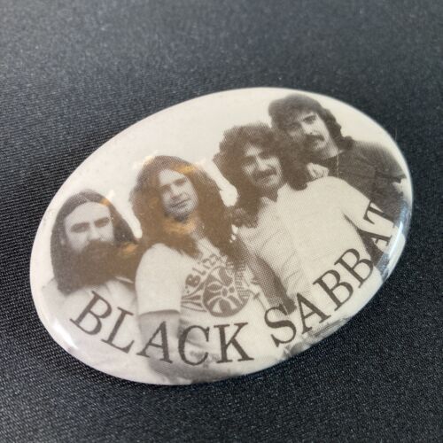 Vintage 1980's Black Sabbath Rock Band Photo Pin Badge Button Rare Ozzy Osbourne - Picture 3 of 6