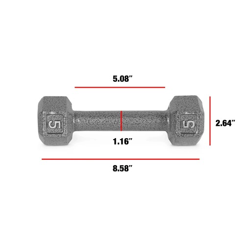1X Single Cast Iron Hex Dumbbell 5/8/10/12/15/20/25/30/35/40/45/50/55/60lb - Picture 4 of 41