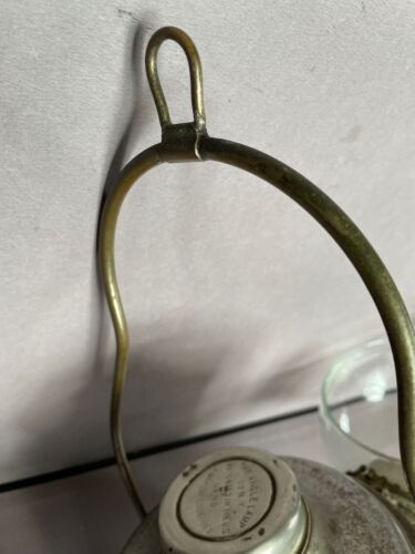double Angle Lamp Company nickel-plated light w/2 original clear shade basins - Picture 17 of 17