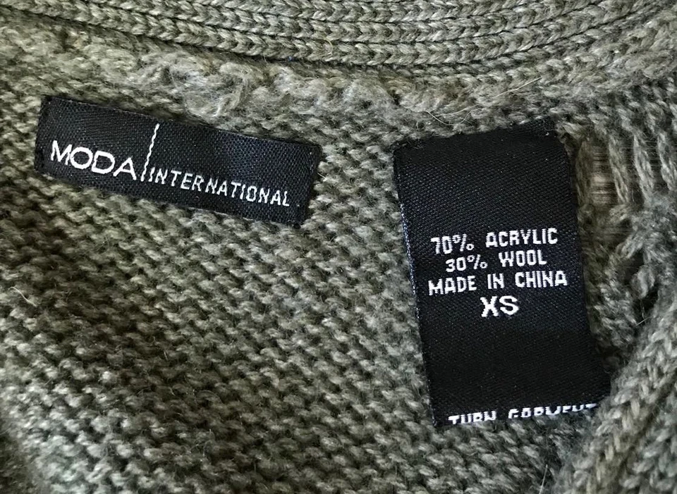 Vestido Suéter Victoria’s Secret Moda Intl Lana Verde Oliva Manga Abullonada Talla XS Foto 2 de 4