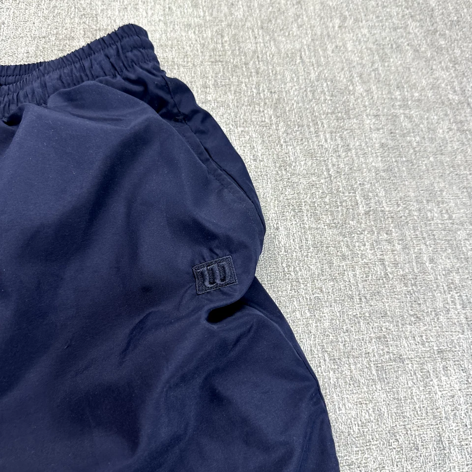 Pantalones de chándal Wilson vintage para hombre XL azul forrado con cremallera piernas cremallera bolsillo cordones Foto 3 de 4