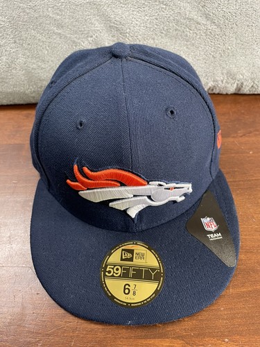 New Era NFL Denver Broncos 59Fifty Mens Fitted Hat Cap Size 6 7/8 Small - Picture 2 of 13