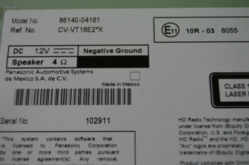 14-19 Toyota Tacoma 510361 touchscreen CD player HD radio receiver 86140-04181 - Picture 10 of 12