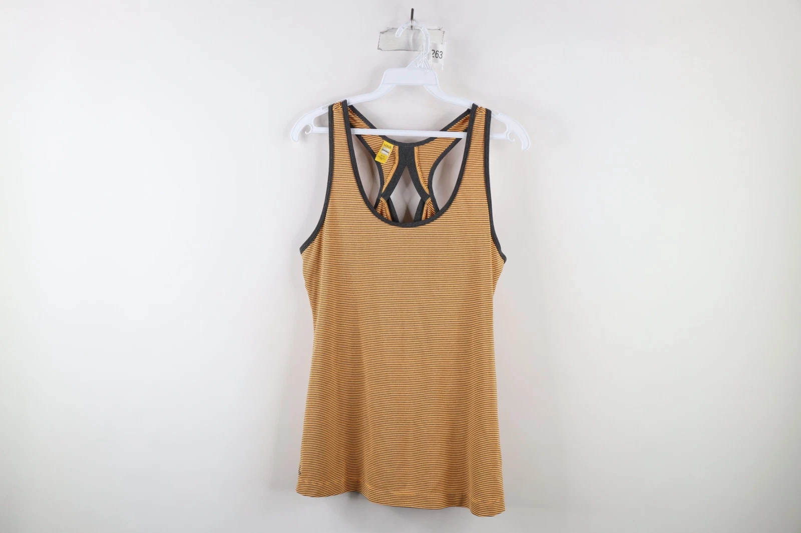 lole striped stretch racer back running jogging t-shirt tank-top