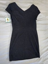 David Warren New York Sparkly Little Black Dress SZ 10 Short Sleeve Beaded NWT!!