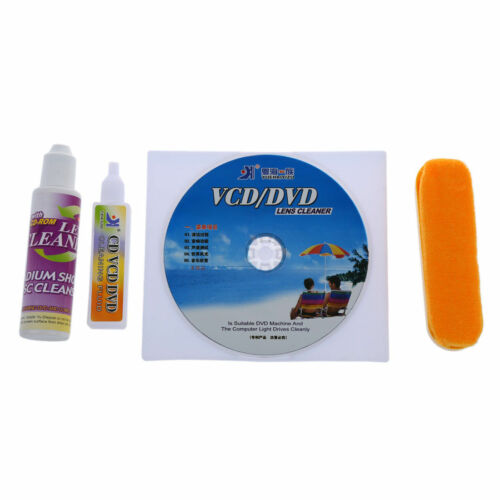 4 IN 1 CD DVD CLEANER KIT CD/ DVD PLAYER LENS CLEANER WITH 1 CLEANING FLUID - Afbeelding 1 van 4