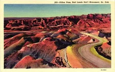 Vintage Postcard- Dillon Pass, Bad Lands National Monument, SD
