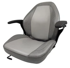 Gray High Back Lawn Mower Seat Armrests Bobcat Dixie Snapper Toro Exmark Bad Boy