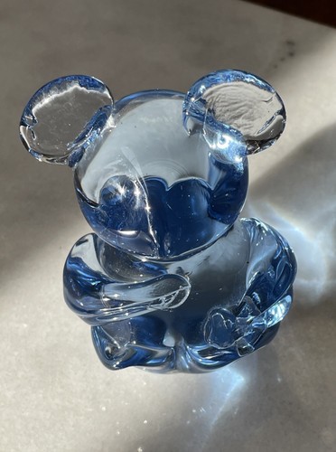 Light Blue Art Glass Koala Panda Bear Paperweight Vtg Display 3” Nursery Decor - Picture 14 of 16