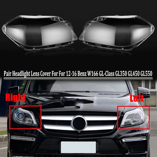 Pair Front Headlight Headlamp Lens Cover For W166 GL350 GL450 GL550 2012 - 2016 - Picture 5 of 6