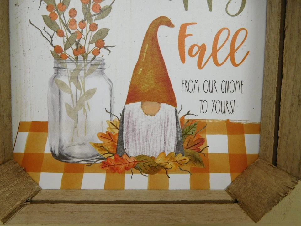 Letrero Shadow Box - Happy Fall Gnomos - Nuevo por Blossom Bucket #30357 Foto 3 de 4
