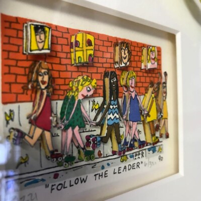 James Rizzi Follow the leader Original 3D Collages Signed