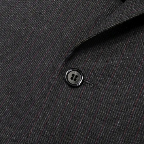 Chester Barrie Savile Row Tailored England Burgundy Stripe Charcoal Suit 42R - Picture 11 of 24
