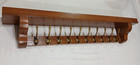 Coat Rack and Shelf Floating Rustic Handmade Wall Mounted 10 Double Hooks