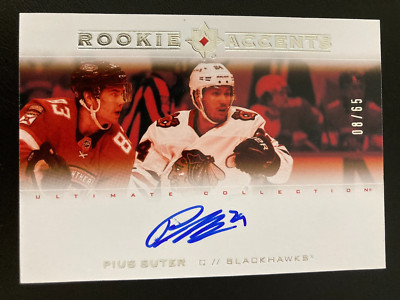 2020-21 Upper Deck Ultimate Rookie Accents Autographs RA-PS Pius Suter ed/65