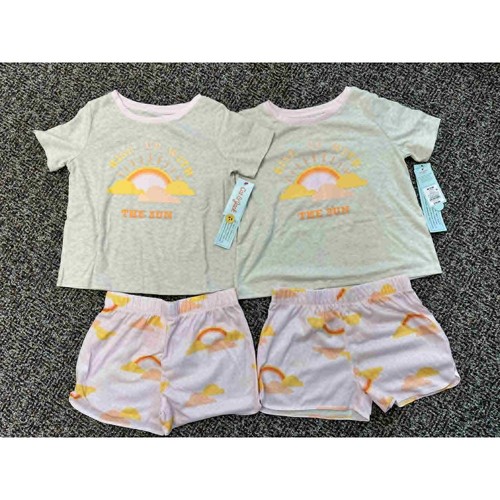 2 PACK! Cat & Jack Pajama Set Rise Up With The Sun Sleepwear Kids SIZE 7/8