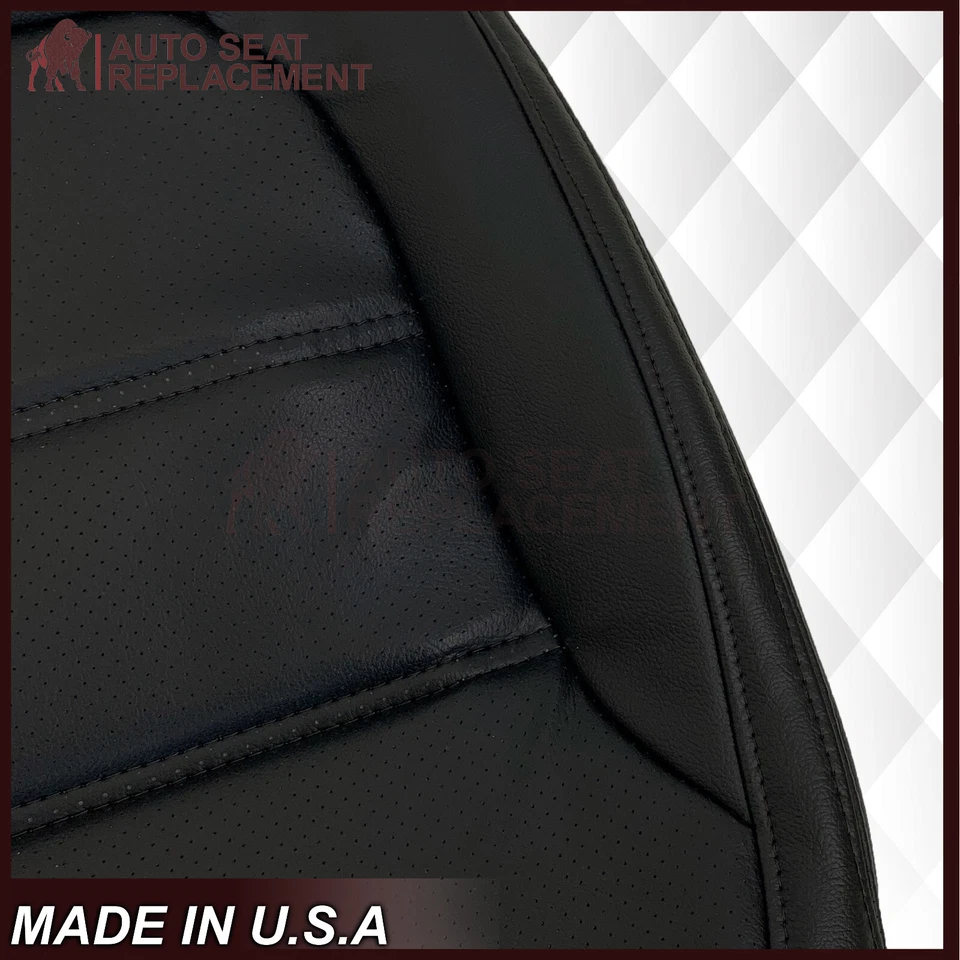 Cubierta de asiento de cuero sintético inferior del conductor Volkswagen Jetta 2011-2017 en negro Foto 3 de 4