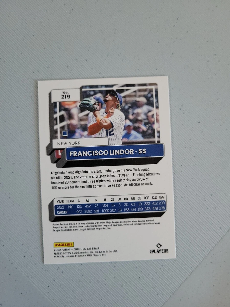 2022 Donruss FRANCISCO LINDOR Holo Red Parallel Card 219 C18 eBay