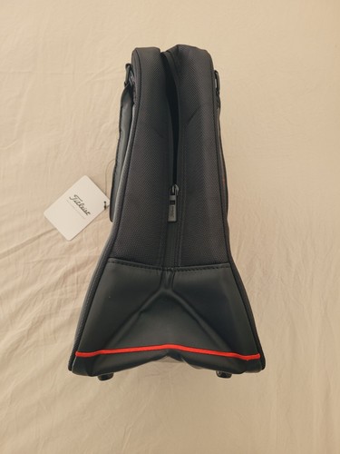 TITLEIST GOLF SHOE BAG ZIPPERED GOLF SHOE CARRIER BAG Black and Red - Picture 6 of 6