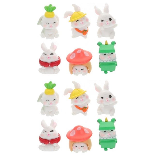 12 Pcs rabbit sculptures Mini-Tierminiaturen Tischdekoration Hase Tierspielzeug 12 Pcs rabbit sculptures Mini-Tierminiaturen Tischdekoration Hase Tierspielzeug