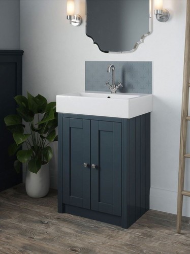 Laura Ashley Bathroom Splashback Wicker Chalk Blue Self Adhesive 600 x 250mm - Picture 3 of 4