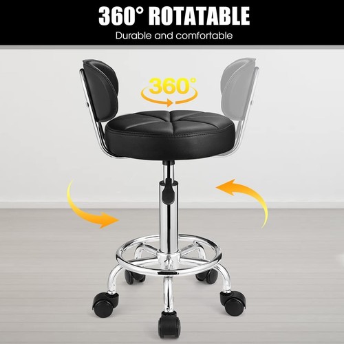 Comfortable 360° Swivel Spa Stool with Backrest - Adjustable & Easy to Clean - Picture 8 of 10